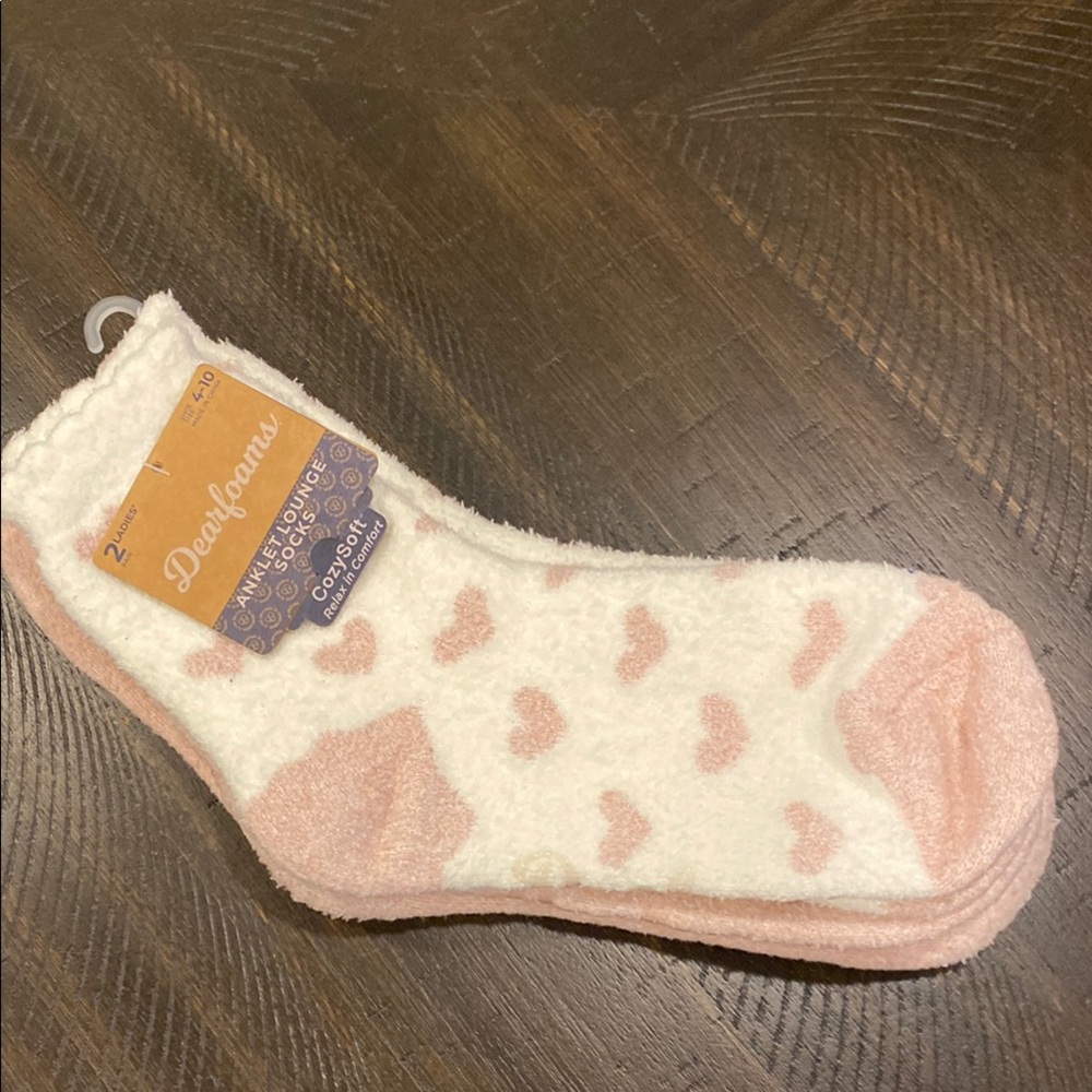 Dearfoams Anklet Lounge Socks 2 Pairs with Grips